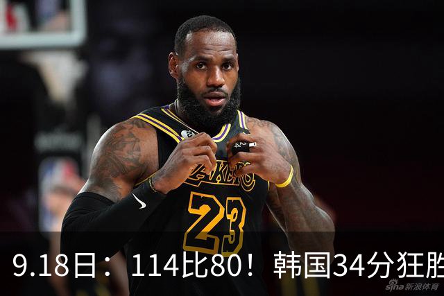 9.18日：114比80！韩国34分狂胜约旦晋级4强，中国男篮收到两个坏消息，李贤重这关怎么过
